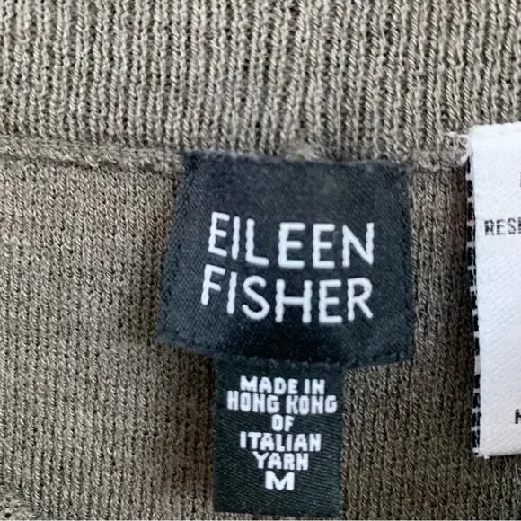 Eileen Fisher Wool Knit Pull-Up Gray Pants - Picture 4 of 6